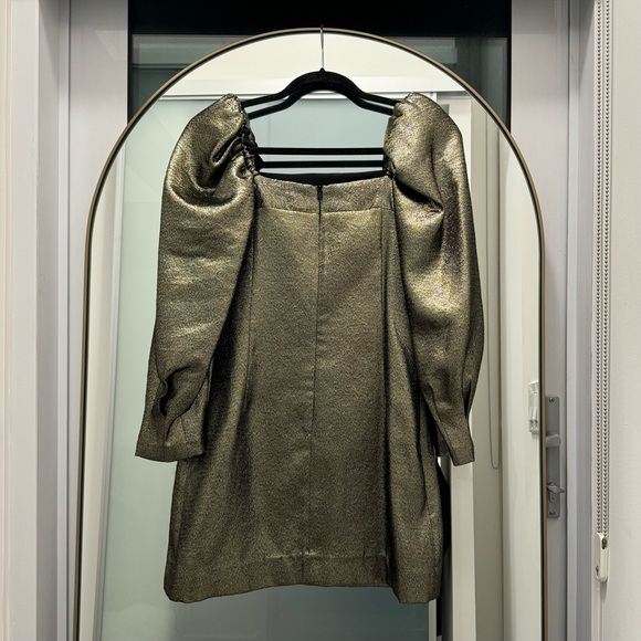 GOLD SANDRO SQUARE-NECK DRESS - Picture 7 of 8